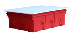 Коробка монтажная, разветвительная для сплошных стен прямоугольная с крышкой КР1104